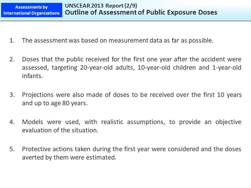 UNSCEAR 2013 Report (2/9) Outline of Assessment of Public Exposure Doses_Figure