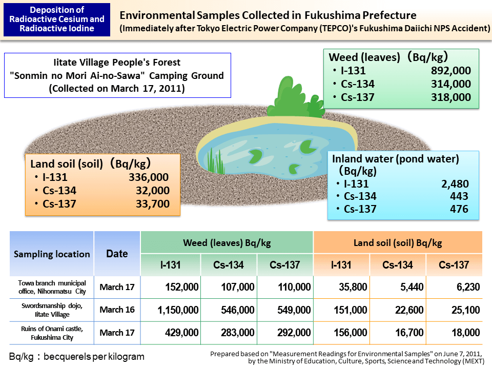 Environmental Samples Collected in Fukushima Prefecture (Immediately after Tokyo Electric Power Company (TEPCO)'s Fukushima Daiichi NPS Accident)_Figure