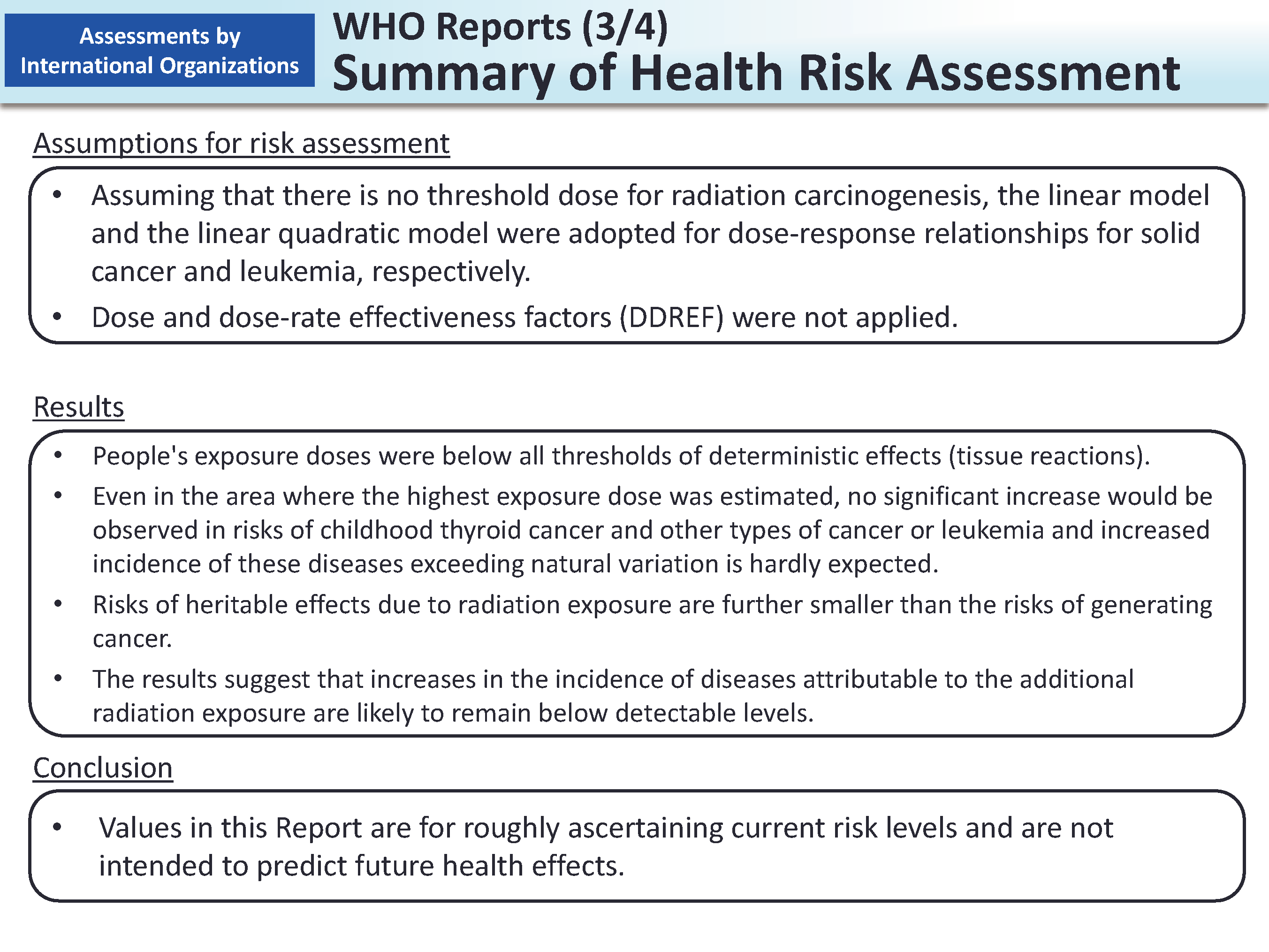 Who Reports 34 Summary Of Health Risk Assessment Moe