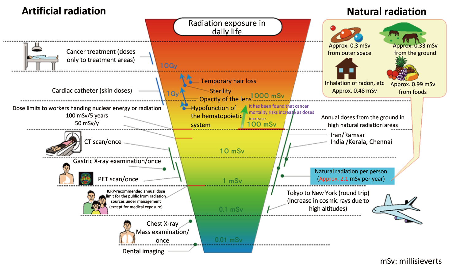 Health Effects of Radiation 5 Themes (vii) Comparison of exposure