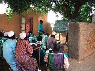Local residents learning how to read and write