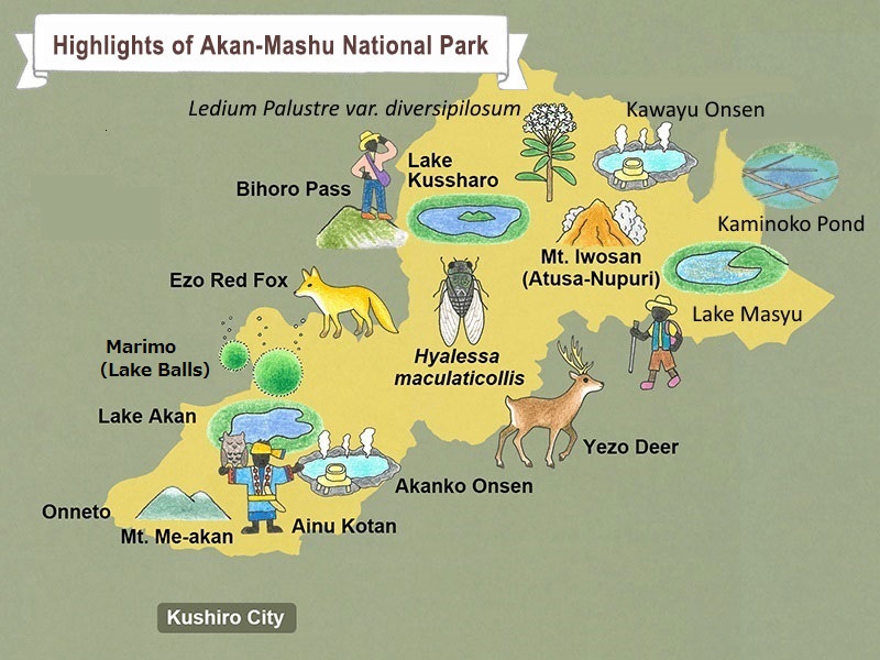 map of Akan National Park