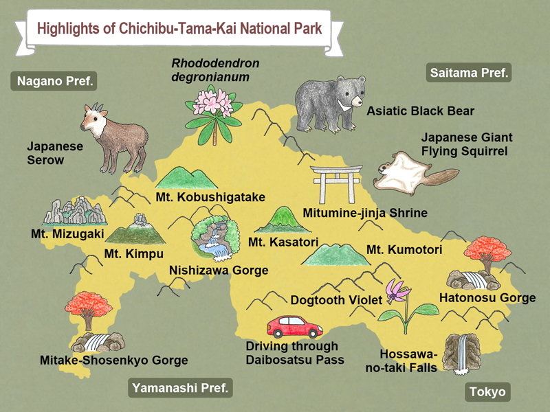 map of Chichibu-Tama-Kai National Park
