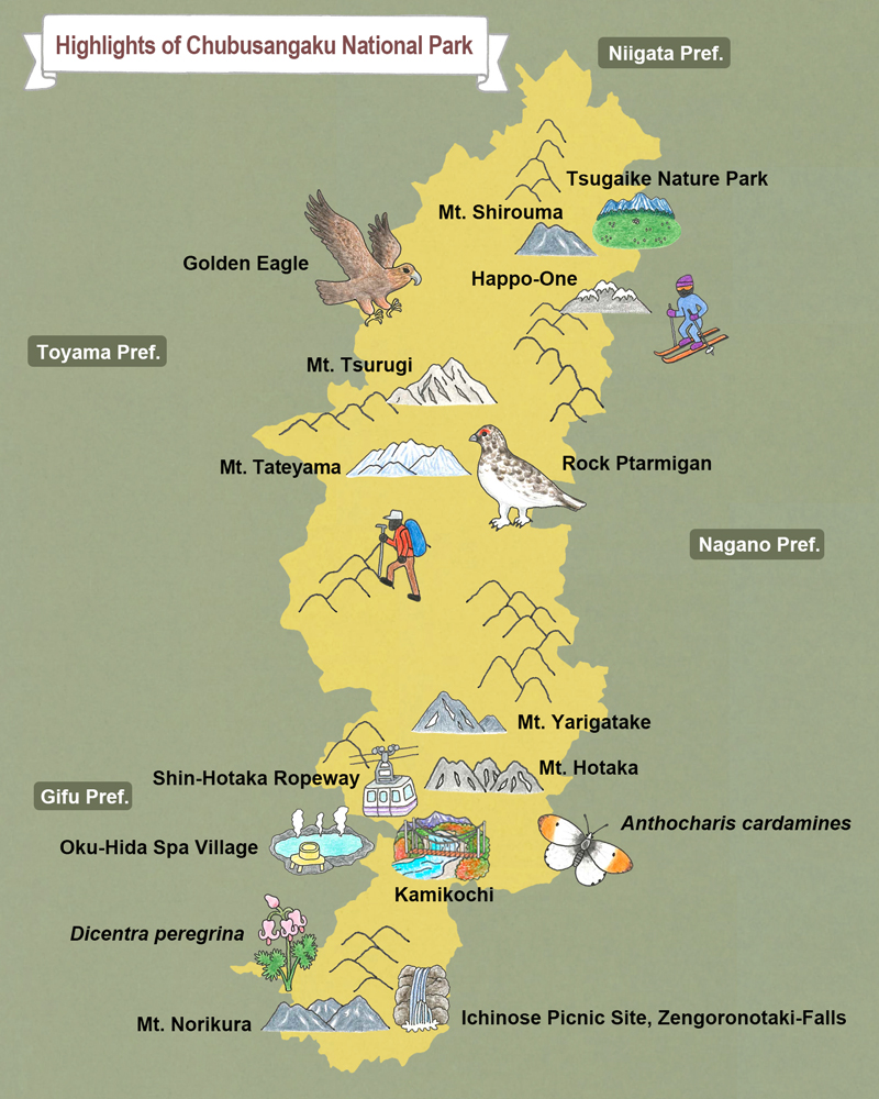 map of Chubusangaku National Park