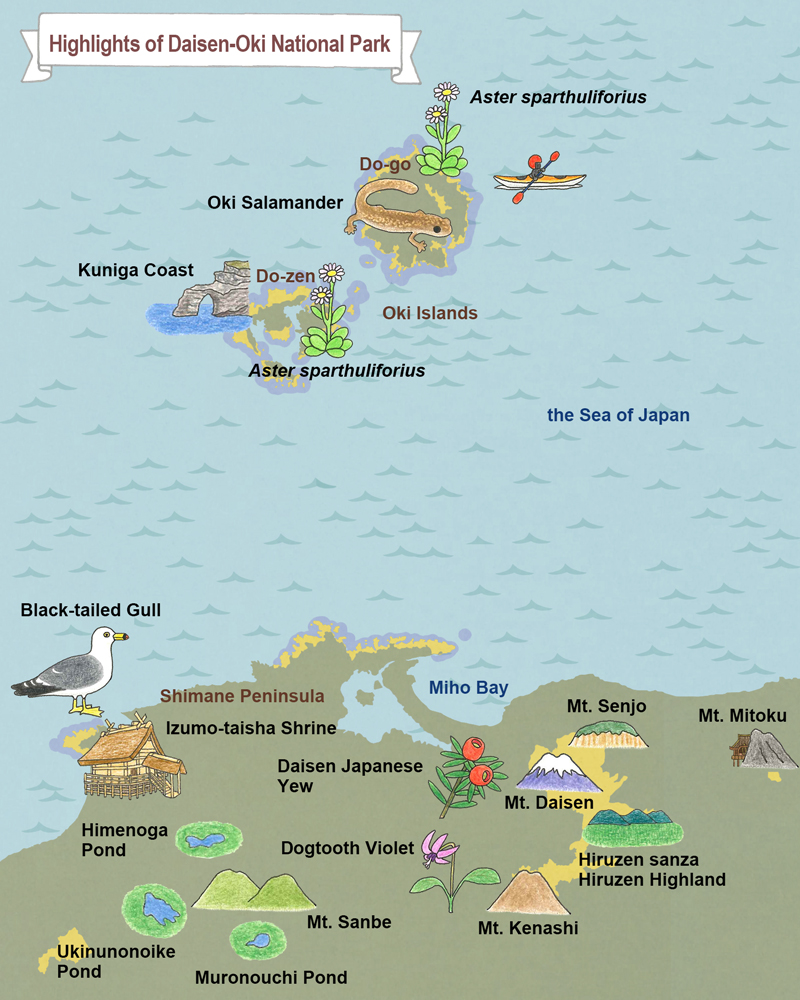 map of Daisen-Oki National Park