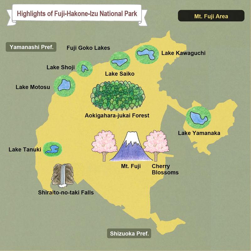 map of Fuji-Hakone-Izu National Park Mt.Fuji Area