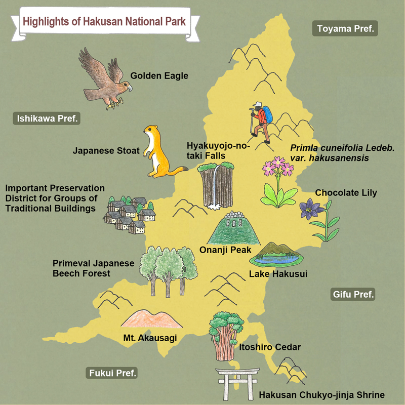 map of Hakusan National Park