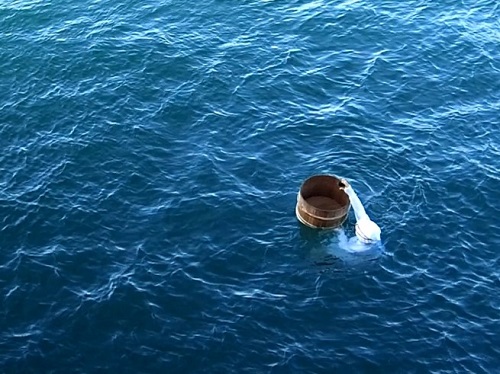 photo of Performance of pearl oyster catching by <em>ama</em> divers