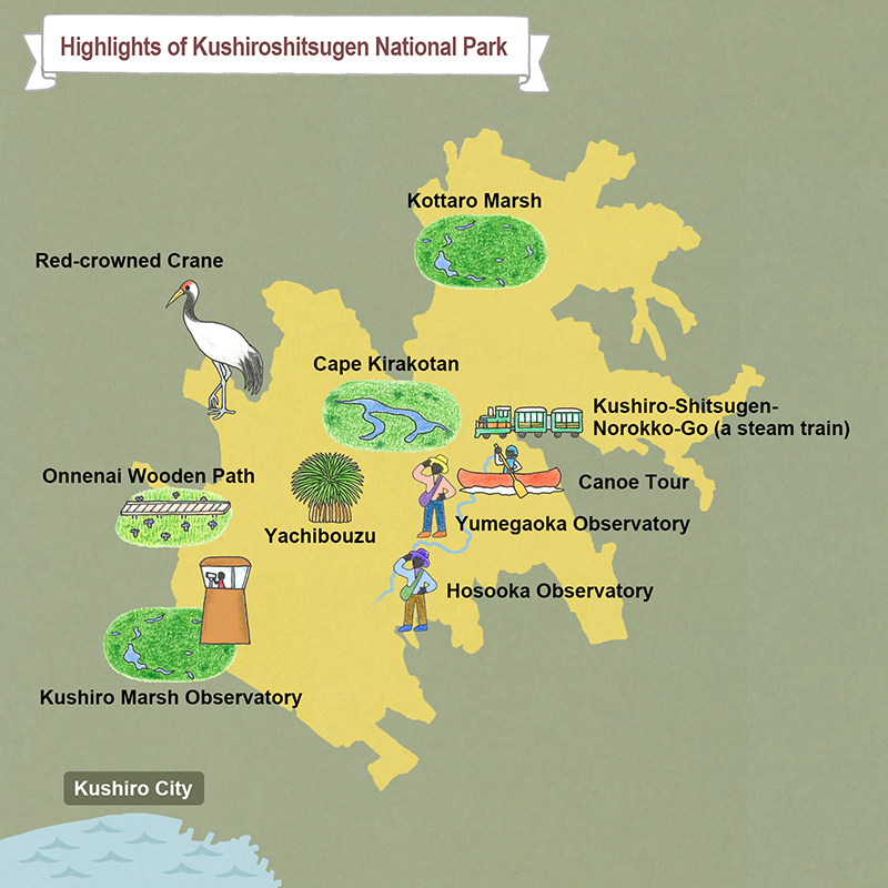 map of Kushiroshitsugen National Park
