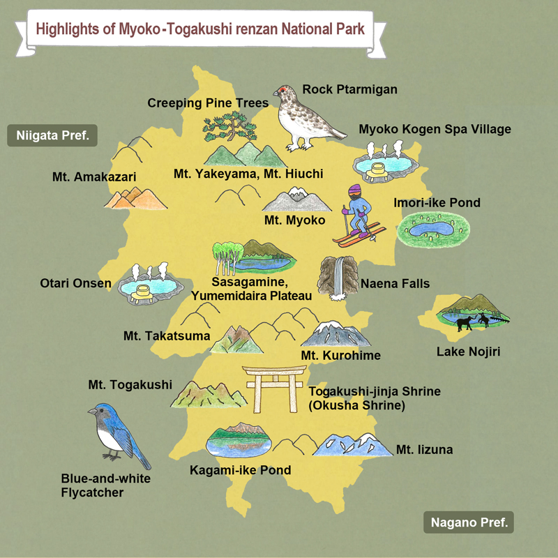map of Myoko-Togakushi National Park