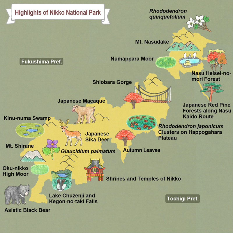 map of Nikko National Park