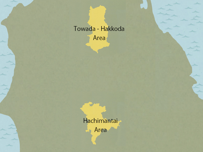 map of Towada-Hachimantai National Park