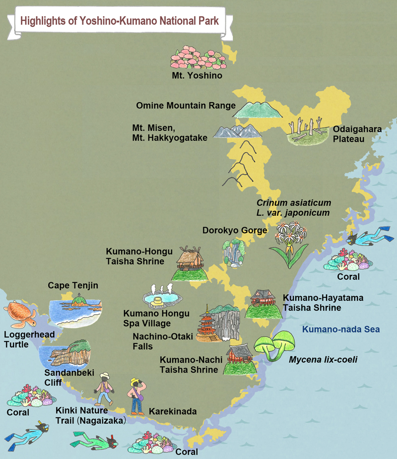 map of Yoshino-Kumano National Park