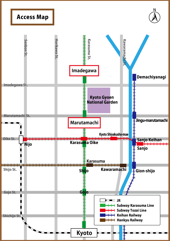 Access to KYOTOGYOEN National Garden