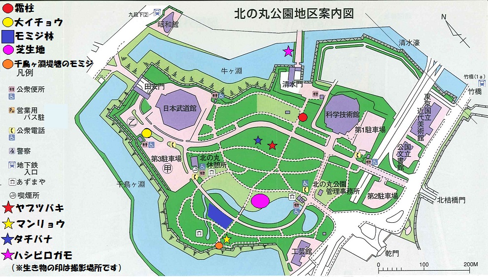 図：北の丸公園地区案内図