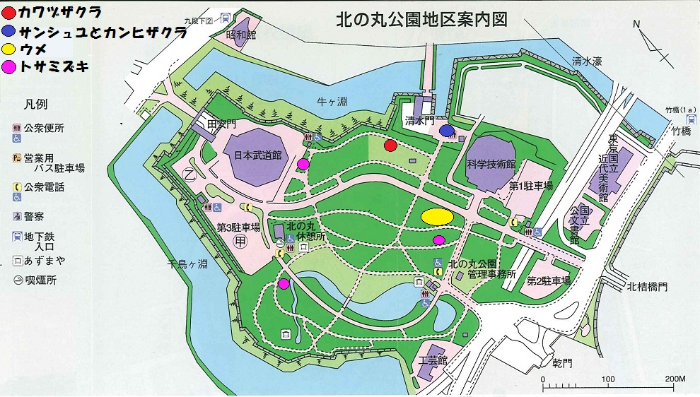 図：北の丸公園地区案内図