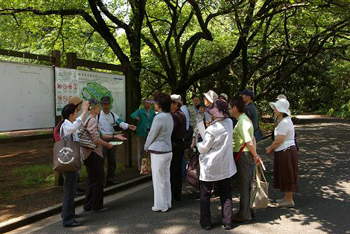 写真：園内ガイドウォーク・旧洋館御休所案内 集合場所にて