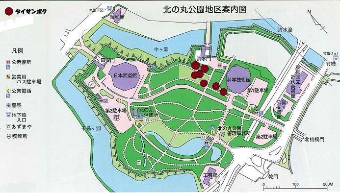 図：北の丸公園地区案内図