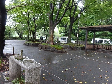 写真：千鳥ヶ淵緑道（水飲場と休憩所）