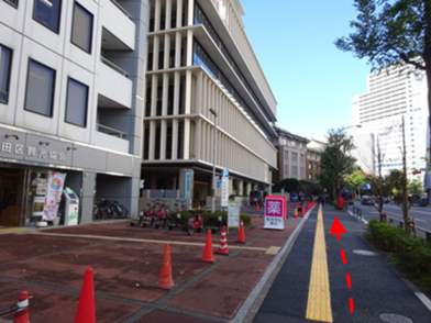 写真：千代田区観光協会付近の歩道（内堀通り）