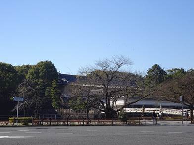 平川門橋を白山通りの平川門交差点付近から見た様子を写した写真です