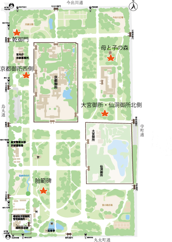 図：紅葉情報 今回ご紹介した場所