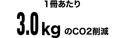 1冊あたり3.0kgのCO2削減