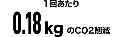 1回あたり0.18kgのCO2削減