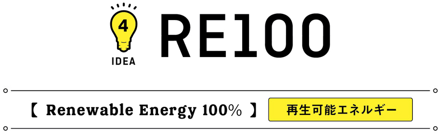 IDEA-4 RE100【Renewable Energy 100％】再生可能エネルギー