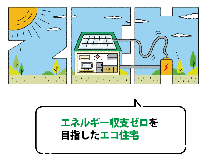 エネルギー収支ゼロを目指したエコ住宅をZEH（ゼッチ）といいます。