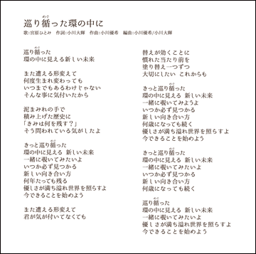 循環型社会推進応援ソング「巡り循った環の中に」歌詞