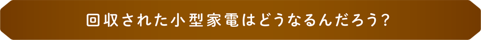 回収された小型家電はどうなるんだろう？