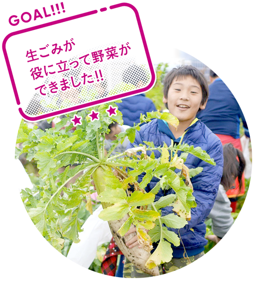 GOAL!!! 生ごみが役に立って野菜ができました!!