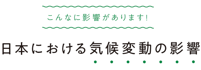 こんなに影響があります！日本における気候変動の影響