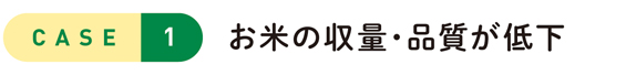 CASE1 お米の収量・品質が低下