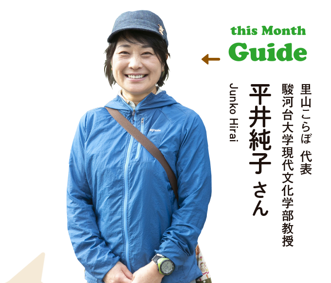 this Month Guide　里山こらぼ 代表　駿河台大学現代文化学部教授　平井純子さん