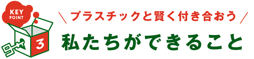 KEY POINT 3 - プラスチックと賢く付き合おう 私たちができること