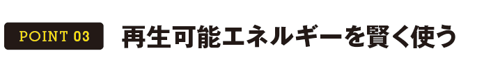 POINT 03 再生可能エネルギーを賢く使う