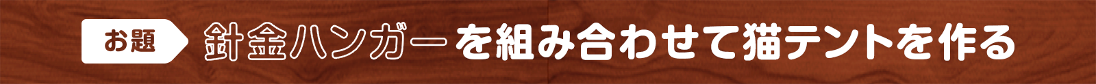 【お題】針金ハンガーを組み合わせて猫テントを作る