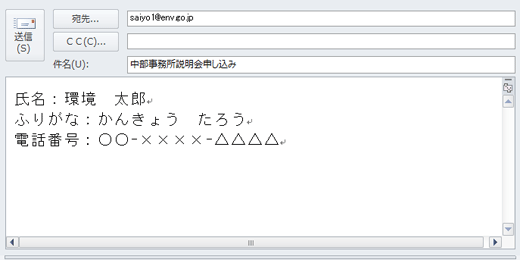 図：メール作成例