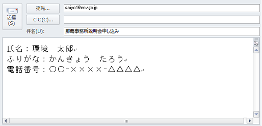 図：メール作成例