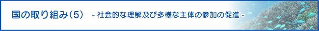 “国の取り組み（5） -社会的な理解及び多様な主体の参加の促進-