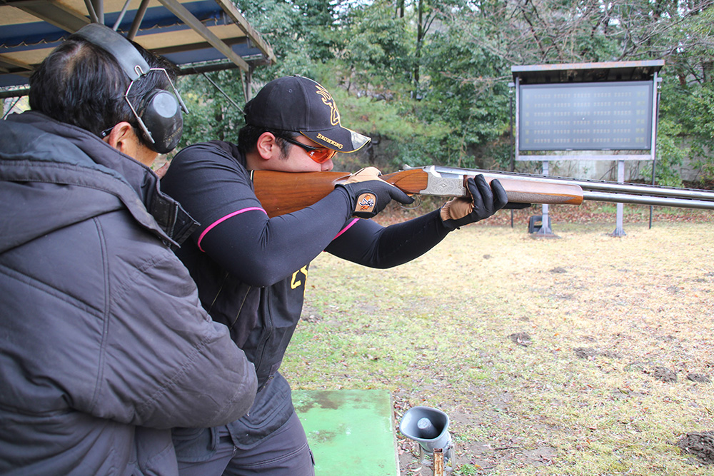 教習射撃の様子。