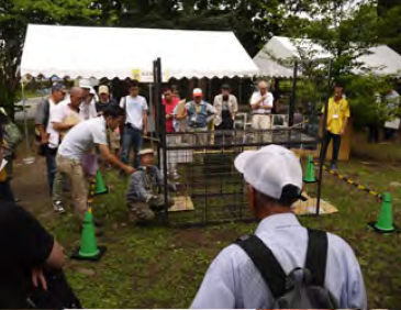 箱わな実演（栃木県会場）