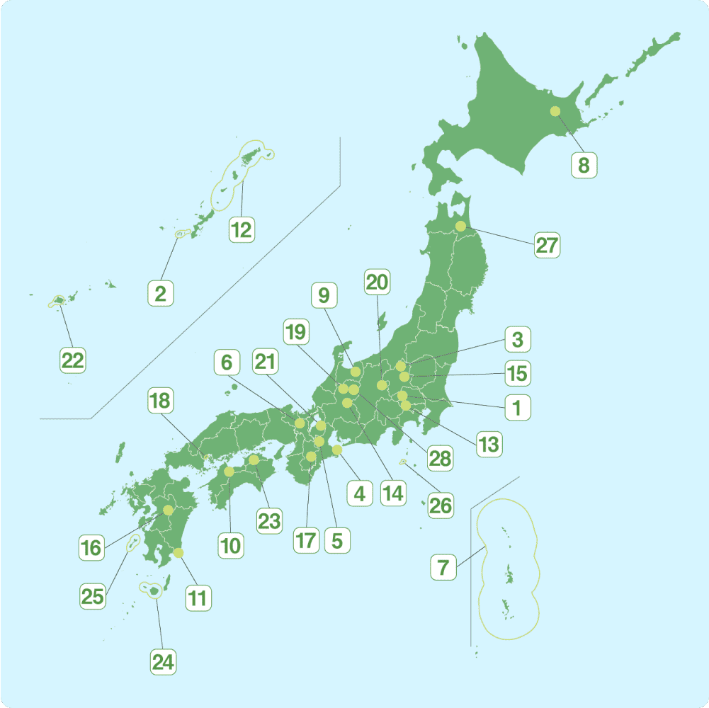 エコツーリズム推進全体構想認定協議会 日本地図