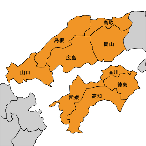 中国四国地方 位置図