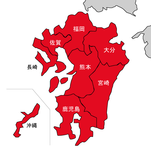 九州沖縄地方 位置図