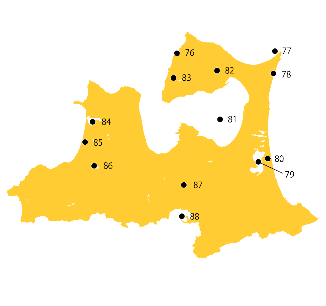 選定地分布傾向図　青森県