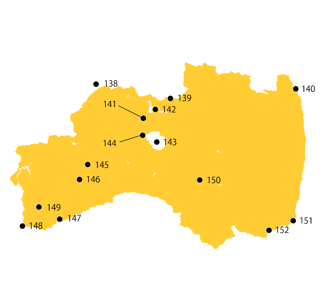 選定地分布傾向図　福島県