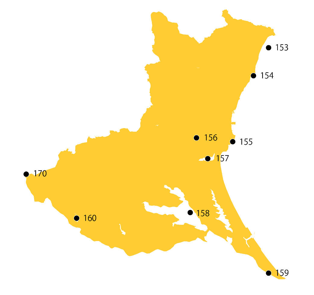 選定地分布傾向図　茨城県